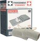 Pack x2 pansement israelien bandage compressif coussin hemostatique d'urgence 4" compresse kit trousse trauma militaire Pompier garrot Pour premiers secours et situations d'urgence