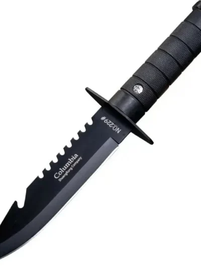 Couteau Tactique 7CR17MOV Lame Fixe - Camping Jungle Autodéfense Manche ABS