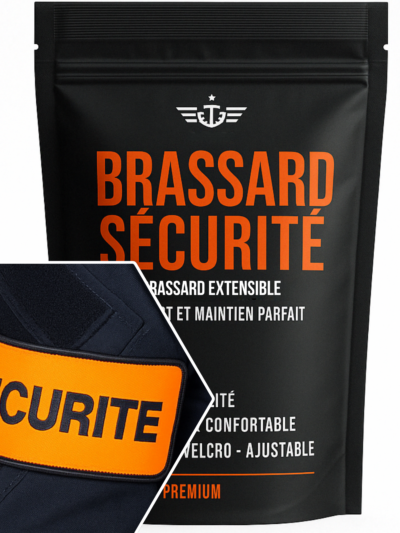 Pack x2 Brassard securite Agent de surete privé Orange Fluo